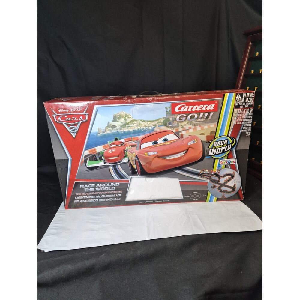 Disney Pixar Cars 2 Carrera GO Race 1:43 Slot Race Track Set With 2 Cars, Works